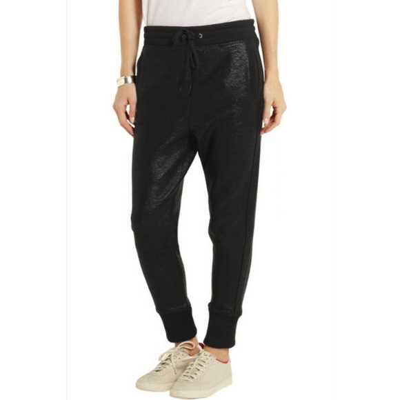 IRO Lottie Coated Jersey Track Pants sz L - Picture 2 of 9